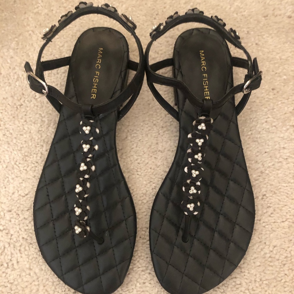 Marc Fisher Floral Embellished Sandals